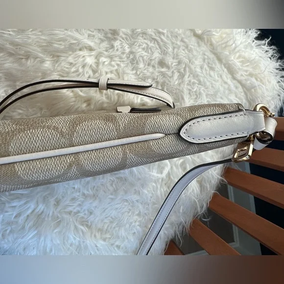 Coach Beige Signature Canvas Crossbody with Chalk Trim - Picture 10 of 12